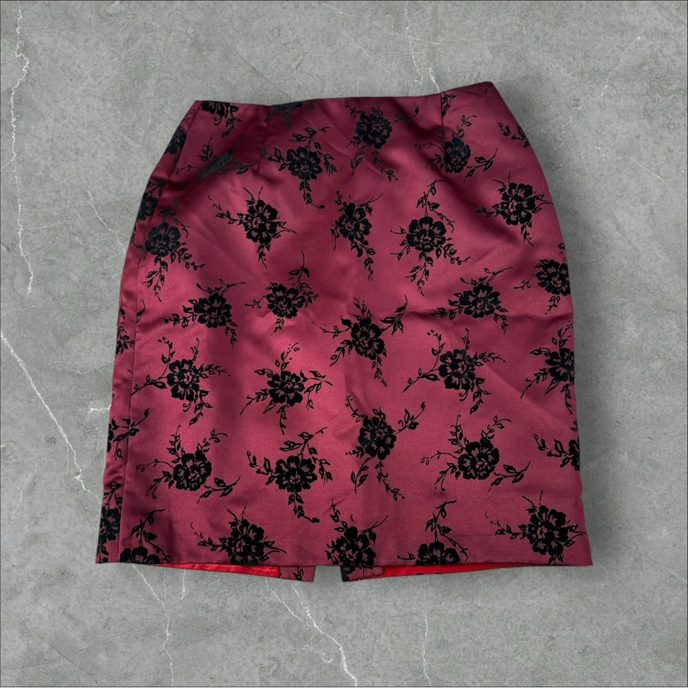 hugo‎ buscati Skirts Womens Size 6 Red Floral Made In USA